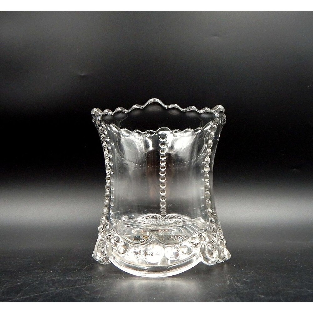 National Glass Bead & Scroll Child's Toy Spooner 450 EAPG Clear Antique 1901